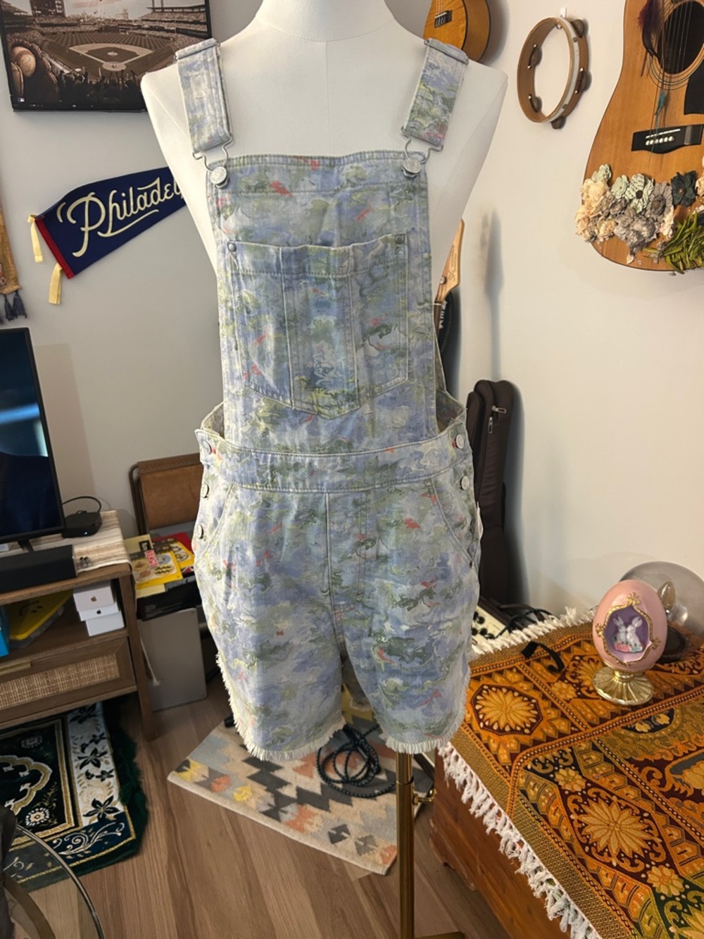 NWT Anthropologie Pilcro Cut-Off Short Overalls